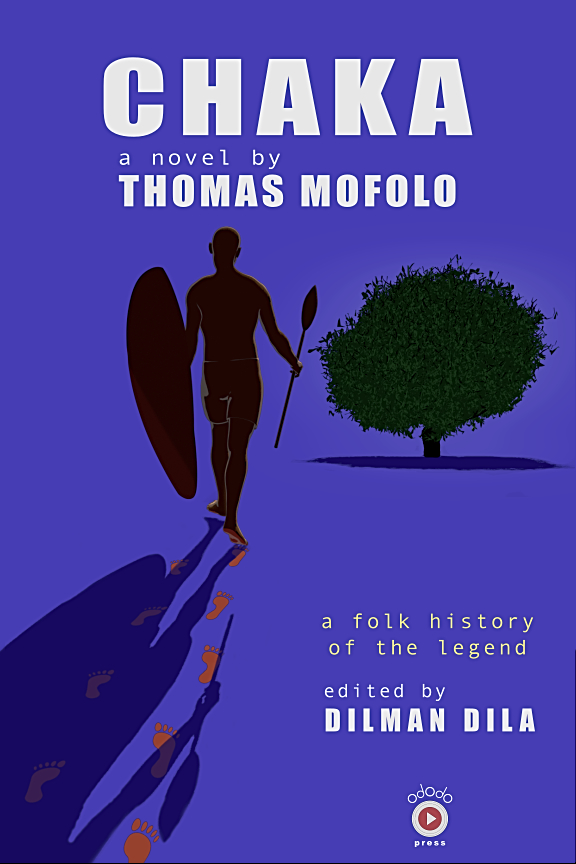 The cover of an ebook. It has a deep blue background, and there's an image of a man with shield and spear walking towards a tree in the distance. He leaves behind bloody footprints.
